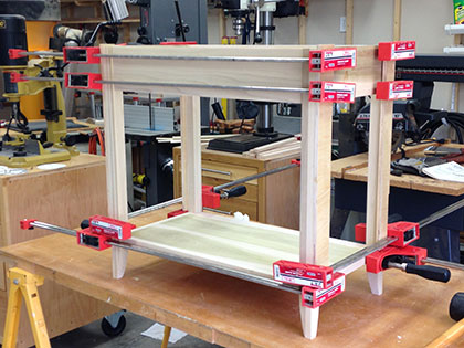 clamping furniture to let glue dry